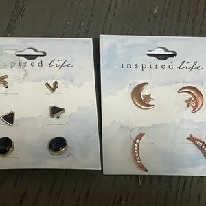 Inspired Life Earring Set with Moon and Star Design